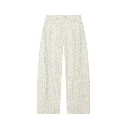 Floral print denim jacket + pants set for women